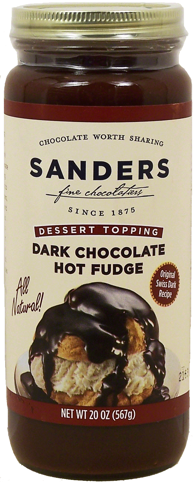 Sander's  Dark Chocolate Hot Fudge (original Swiss dark recipe) Full-Size Picture